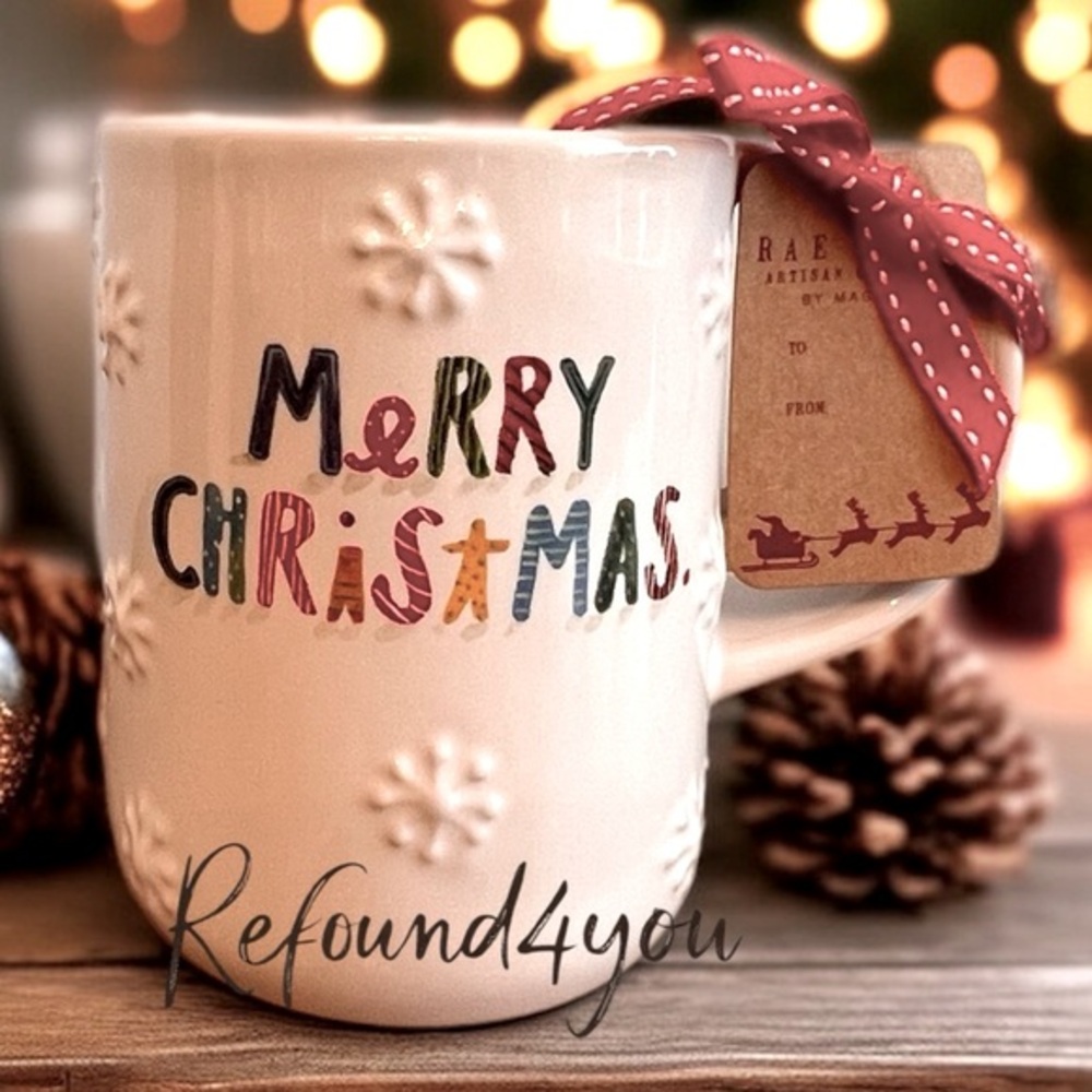 Rae Dunn - ‘Colorful Merry Christmas’ Ceramic Mug. NWT. Firm!